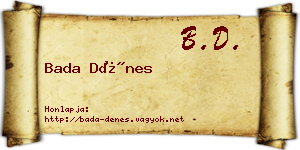 Bada Dénes névjegykártya