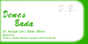 denes bada business card