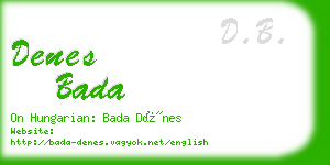 denes bada business card